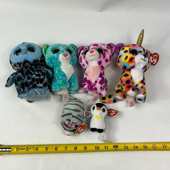Ty Beanie Boos Plush Lot of 6 Giselle, Glamour, Yago & More Mixed Sizes Tags - Picture 13 of 14